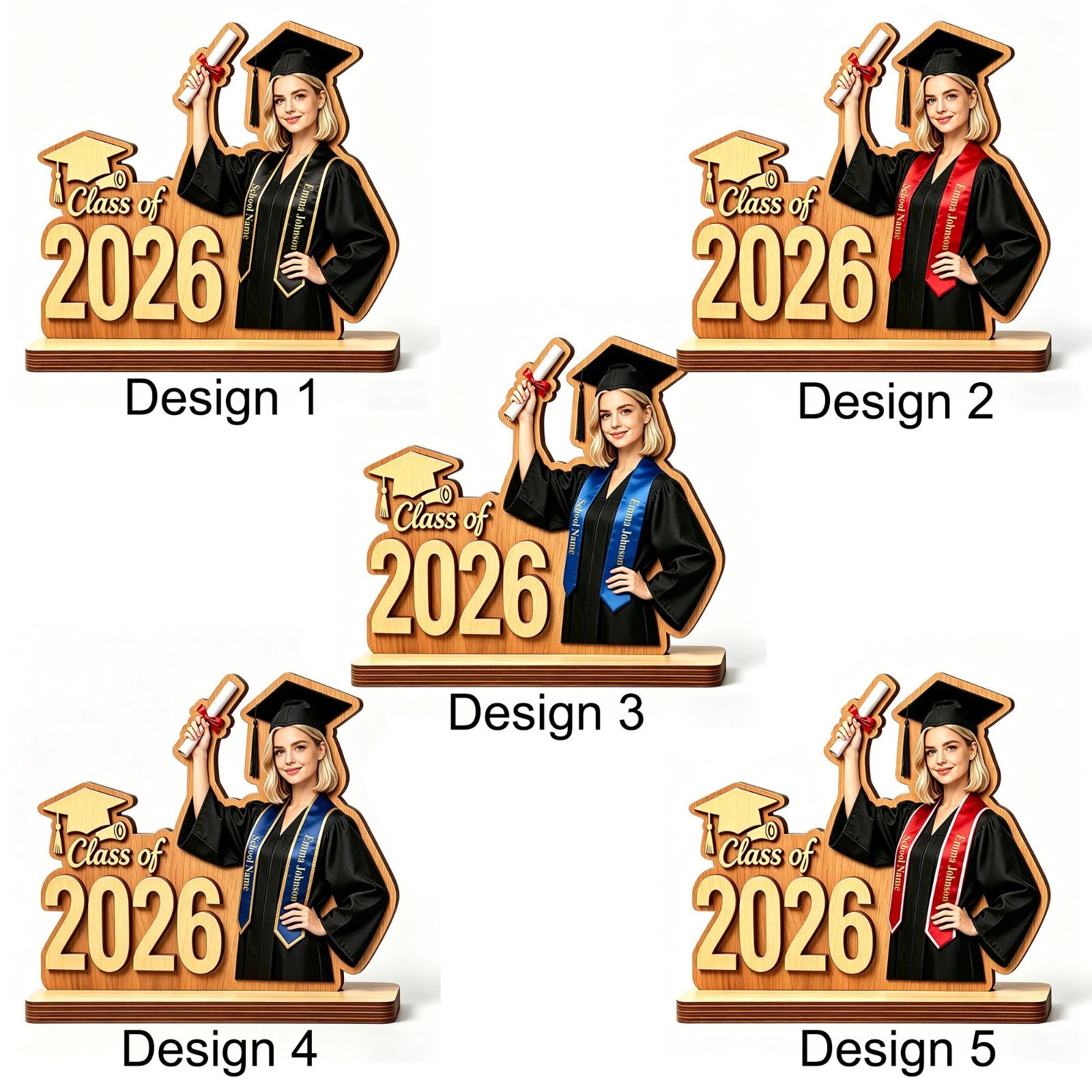 Personalized Graduation Gifts Custom Class of 2026 Wooden Plaque with Photo Name