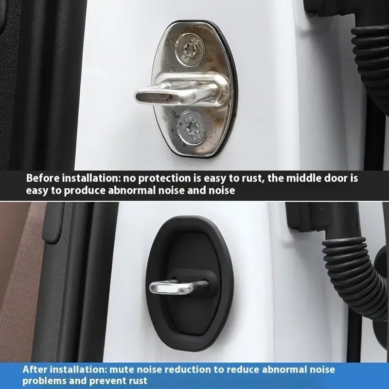 4pcs Silicone Car Door Lock Covers – Rust‑Proof, Noise‑Reducing Protectors – NEW