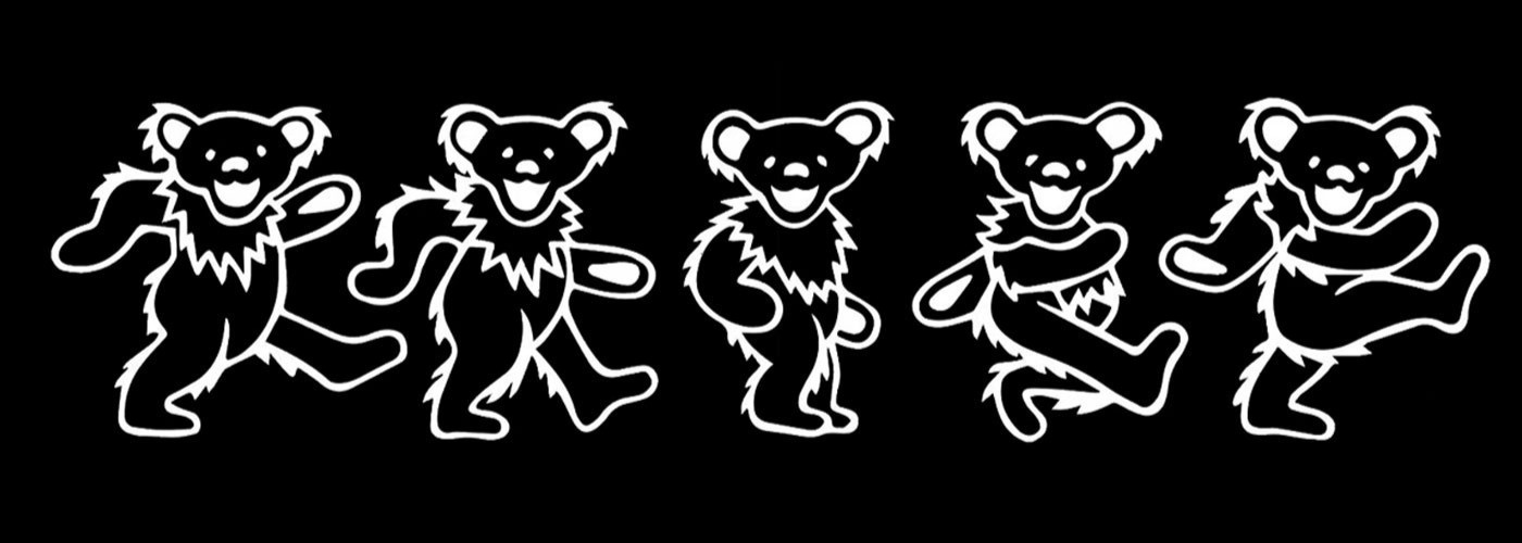 Grateful Dead Dancing Bears 11&Prime; Vinyl Decal Vehicles Windows Door Bumper Laptop