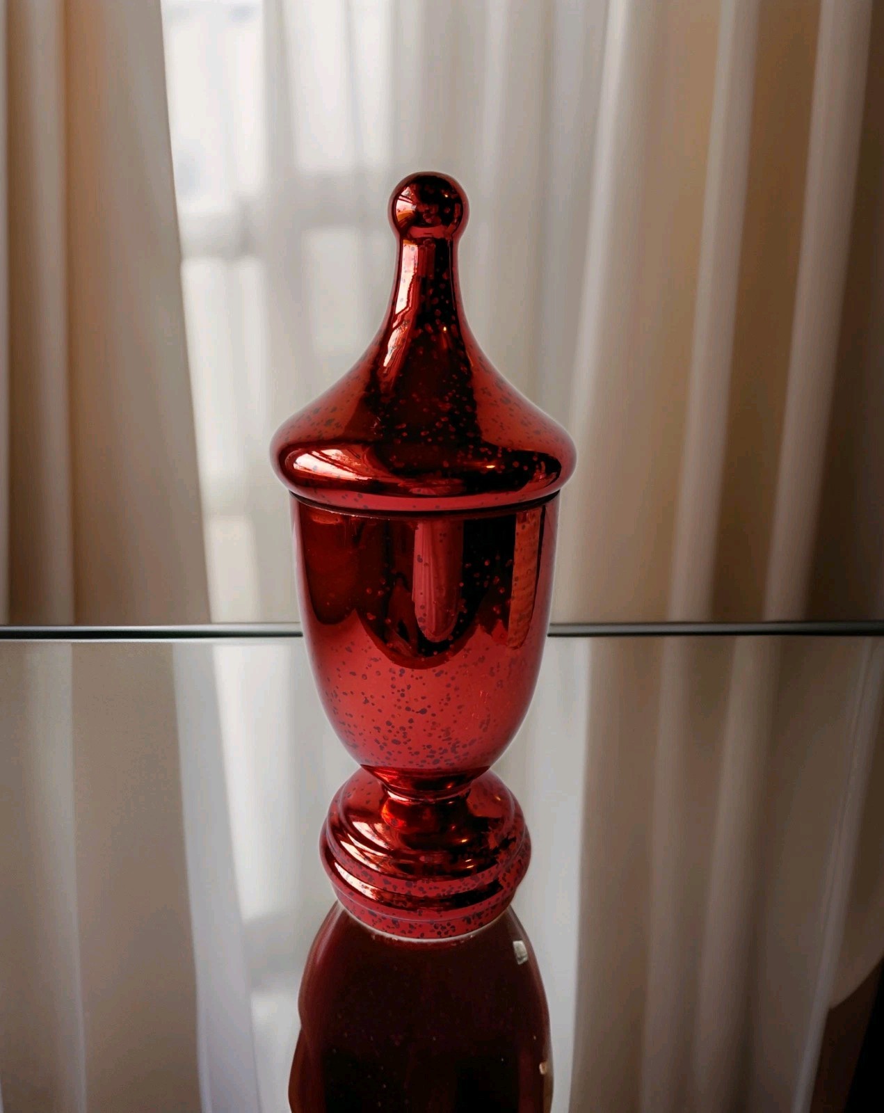 Red Mercury Glass Apothecary Jar With Lid NEW In Box
