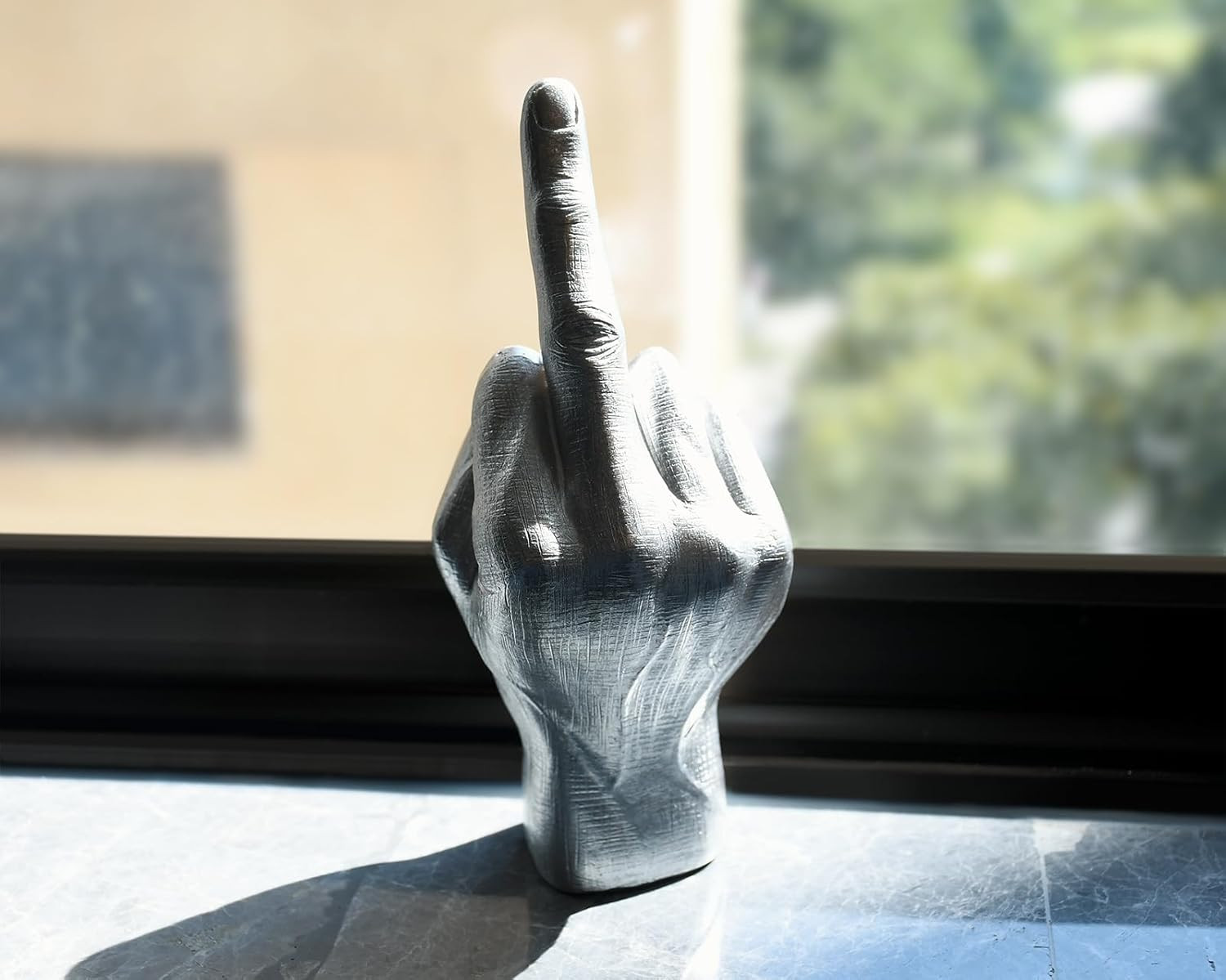 Middle Finger Statue Joke Gifts 7.9 Inch Funny Desk Decor Resin Decoration