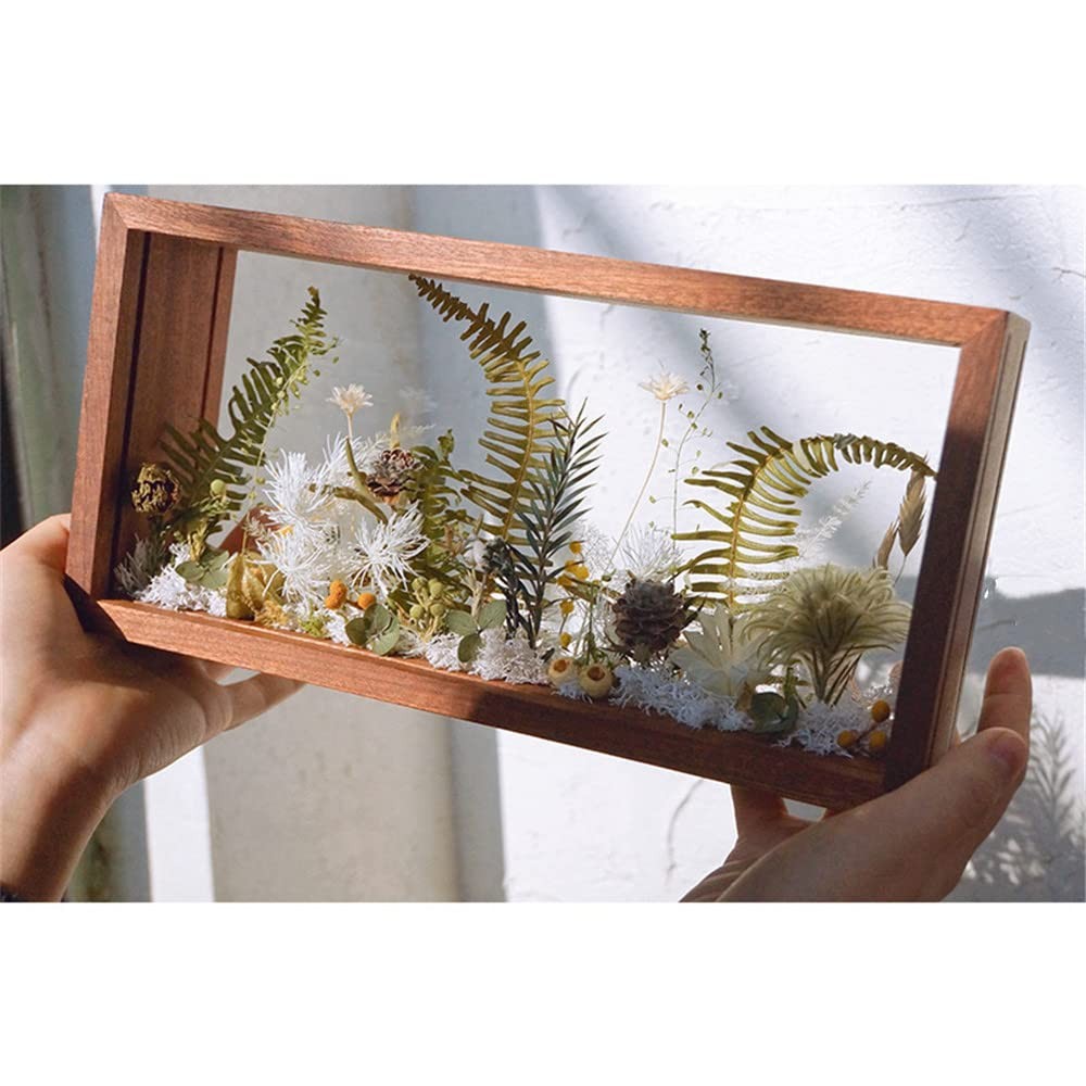 Rectangle Shadow Acrylic Wood Frame Display Storage , 10X5,Desktop Postcard D…