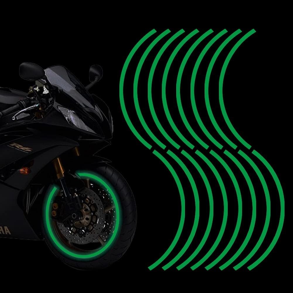 Customizable Reflective Wheel Rim Decals – 16 Pack for 17-19 » Vehicles, Green