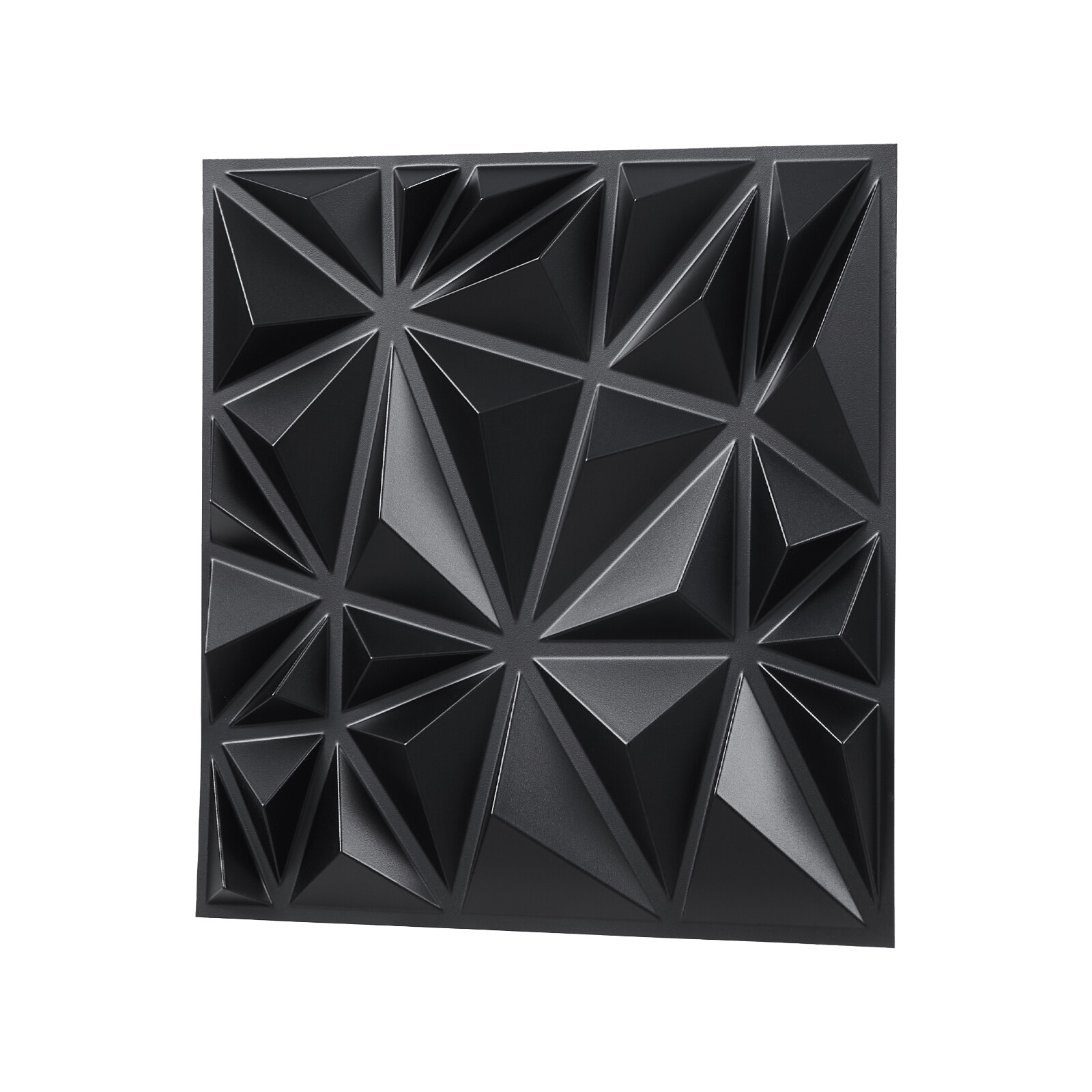 3D Wall Panels 33-Pack 11.81 x 11.81 » PVC 32 Sq.Ft Coverage Diamond Matte Black