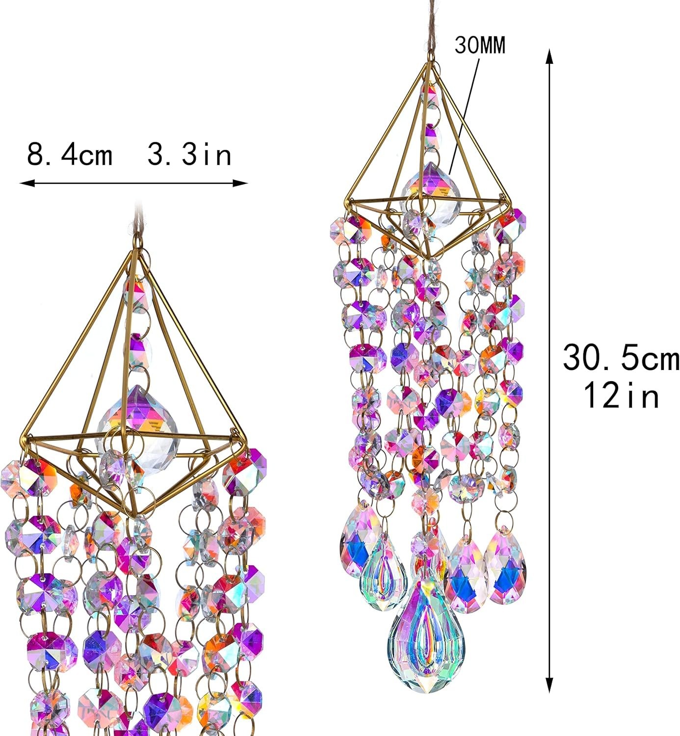 Multi-Color Crystal Suncatcher – Irregular Hanging Decor for Whimsical Spaces