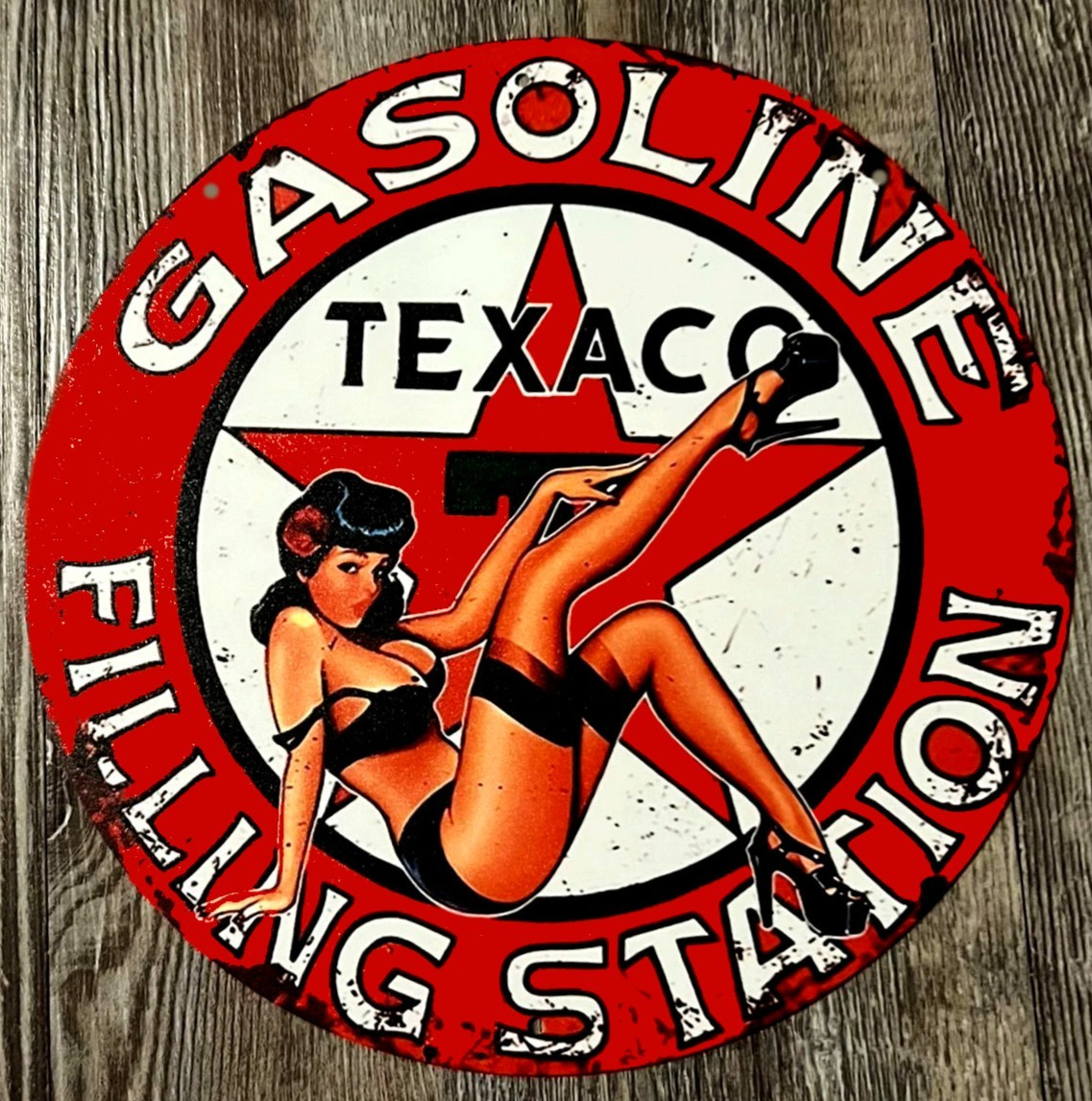 Texaco 12&Prime; Diameter Vintage Novelty Metal Sign Made In USA New!