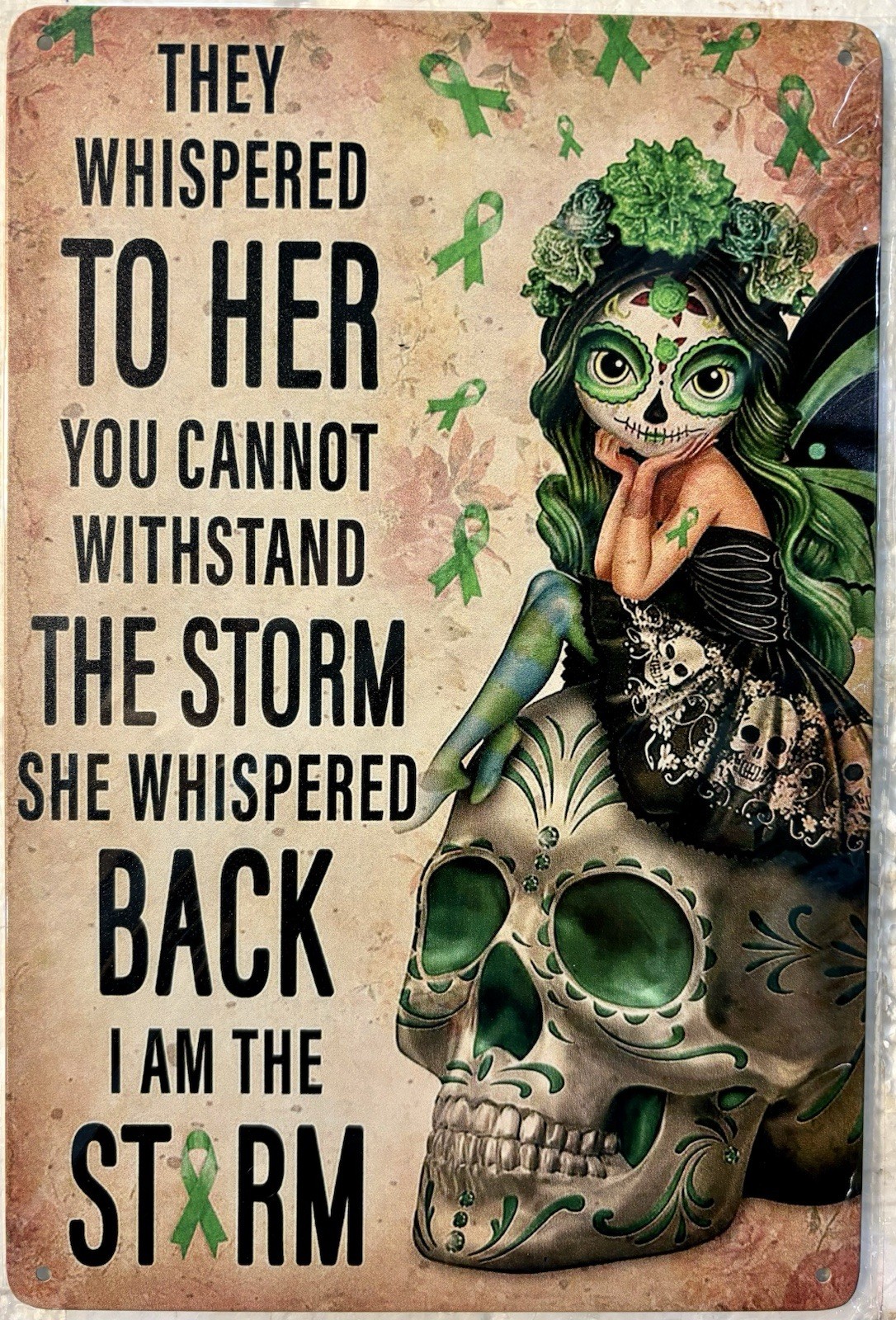 TIN SIGN 8×12 Daughter Sexy Girl Whisper Parent Skull Storm Fairy Tattoos DD2