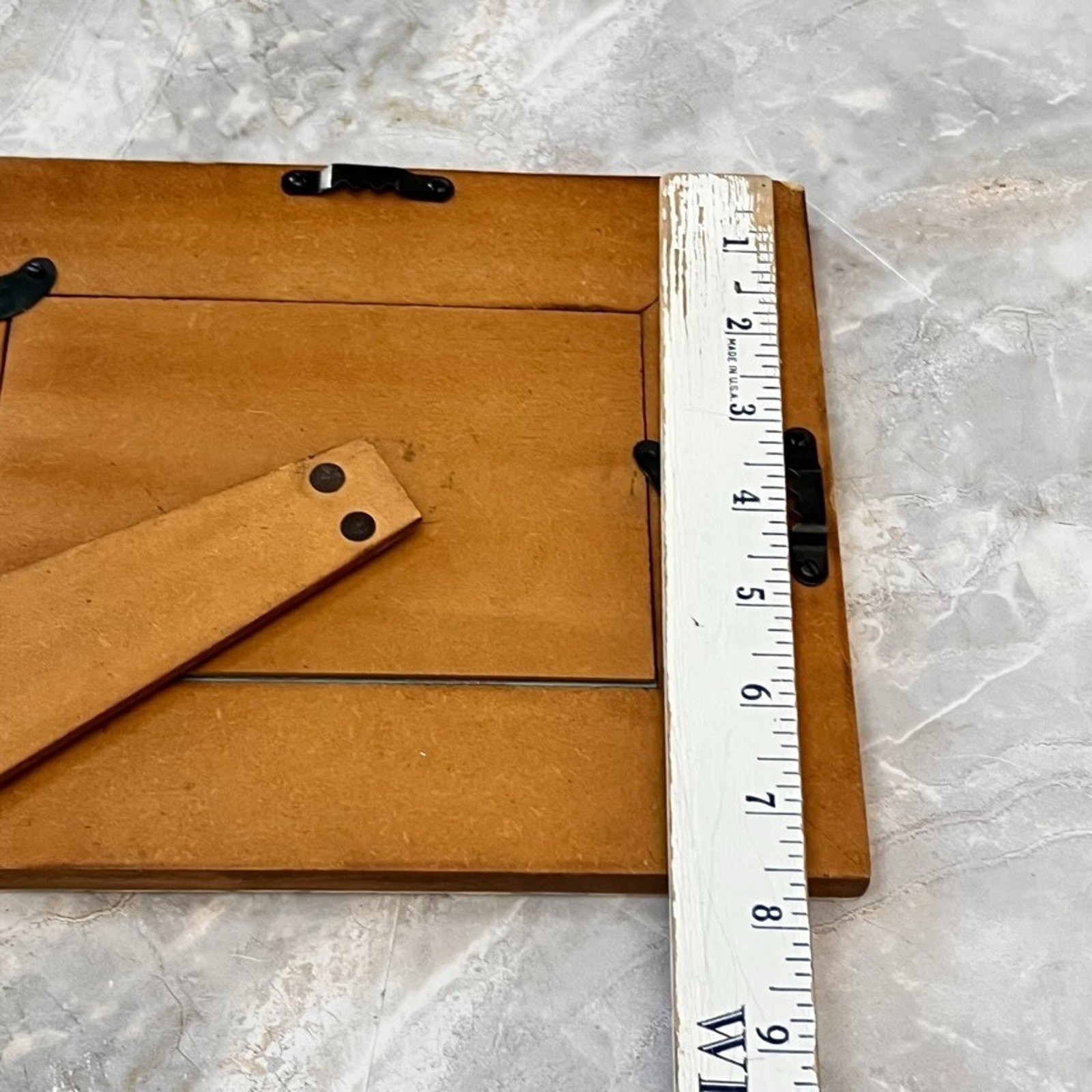 Handmade Bone Inlay Picture Frame 4 x 6&Prime; Chevron Pattern Gray & White