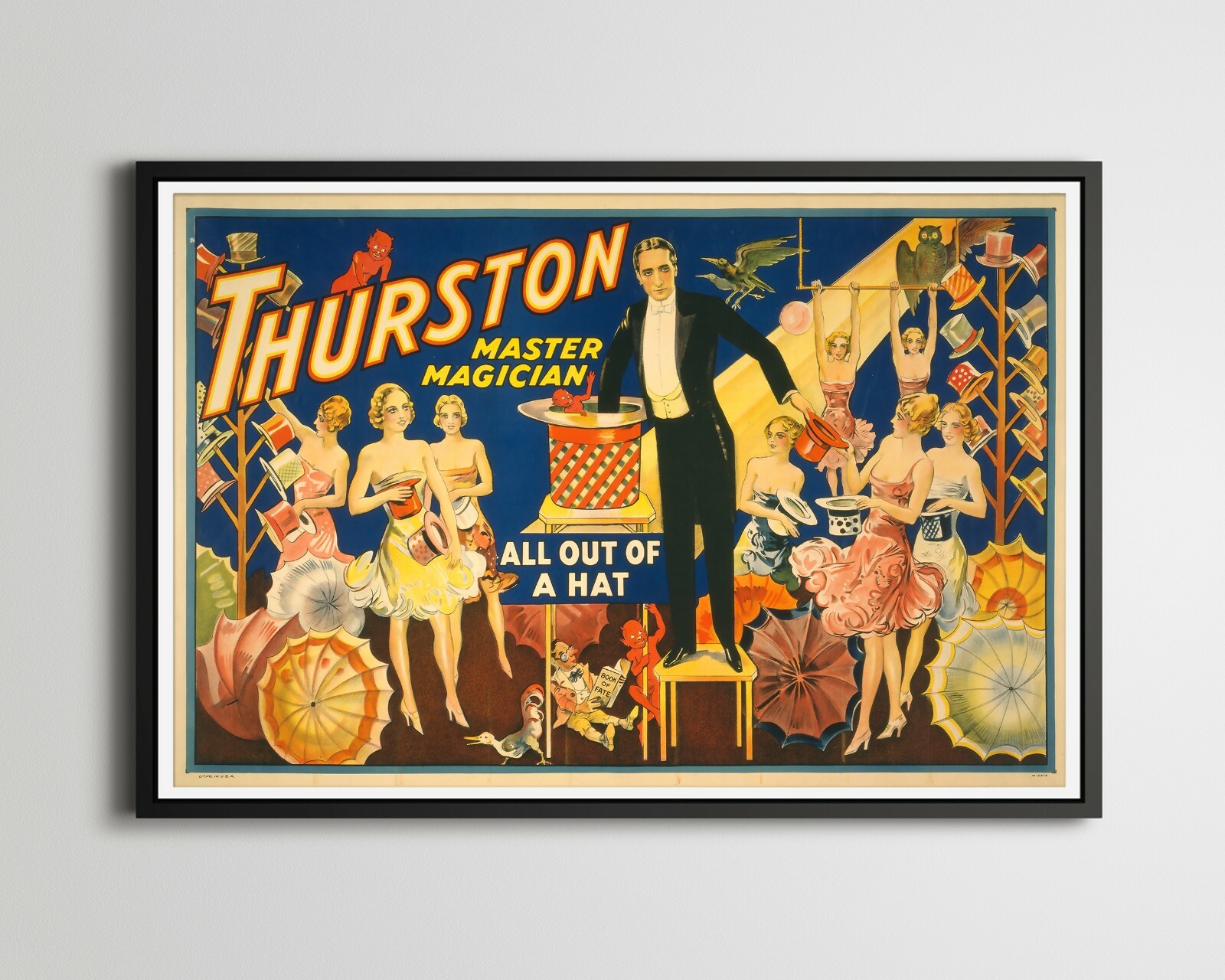 Vintage Style Magic POSTER! (up to 24&Prime; x 36&Prime;) – Howard Thurston – Card Tricks