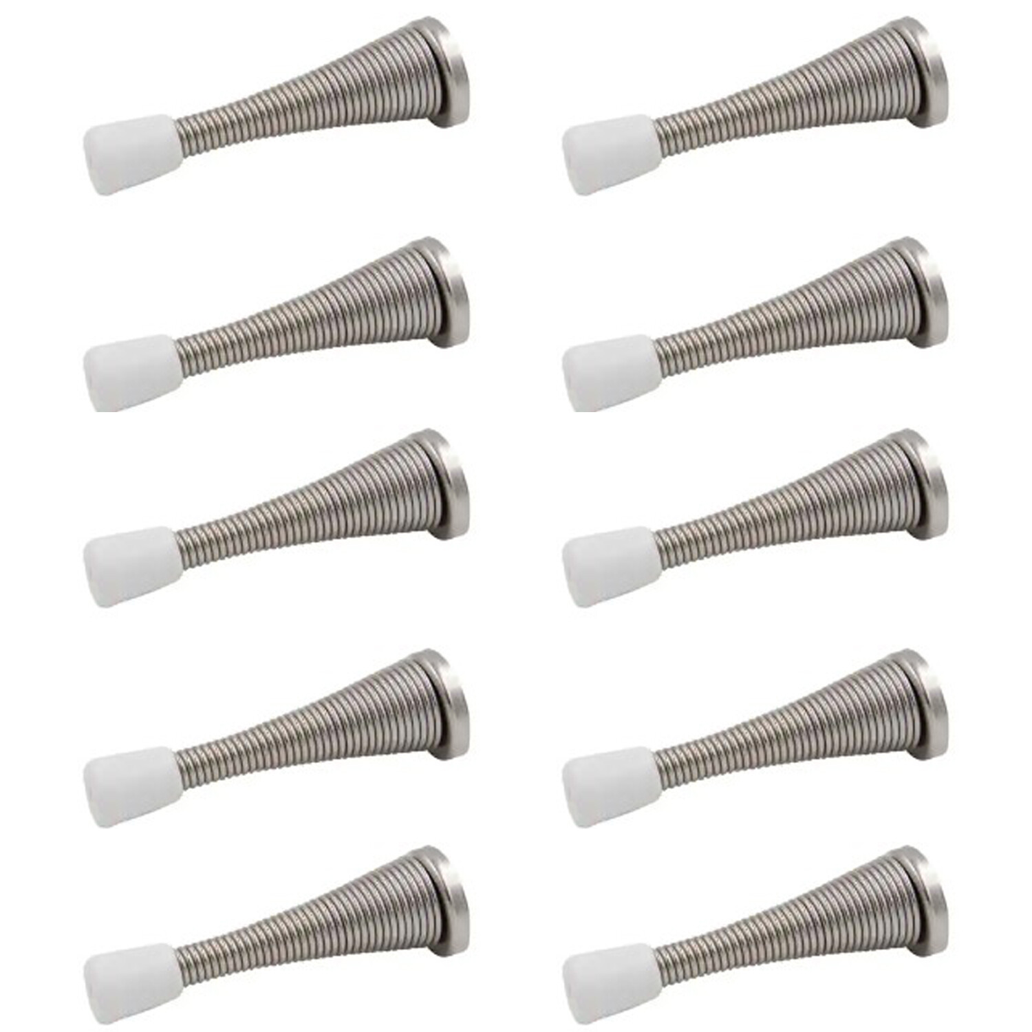 10 Pack Everbilt Spring Door Stops, Satin Nickel, Steel 15580