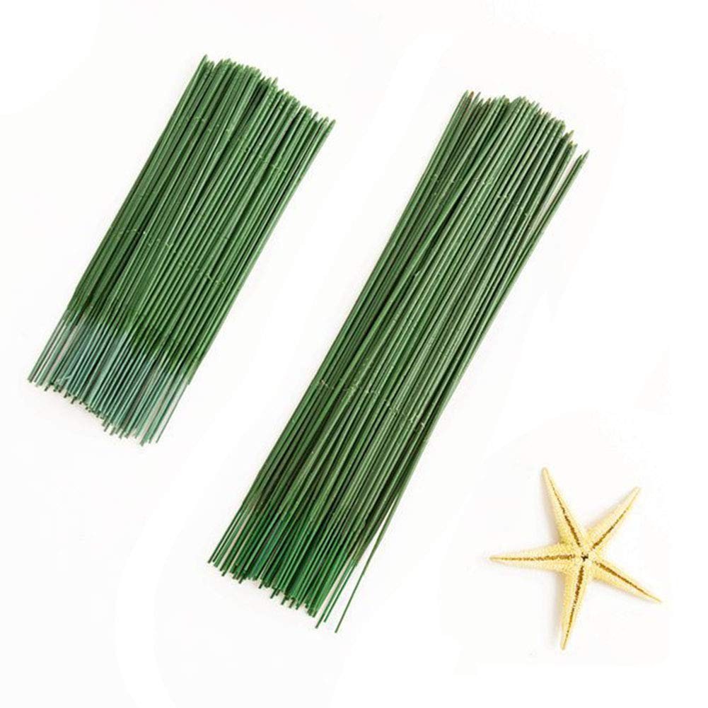 100pcs 17cm Green Artificial Floral Stem Wire for Crafts and Decor