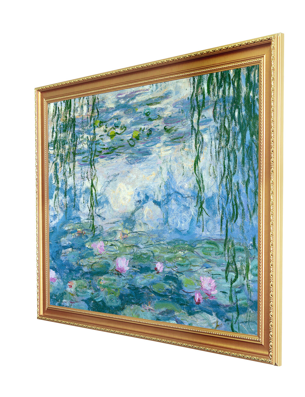 Water Lilies 1916-1919 Claude Monet Solid Wood Framed Canvas Art Print 35&Prime; x 29&Prime;