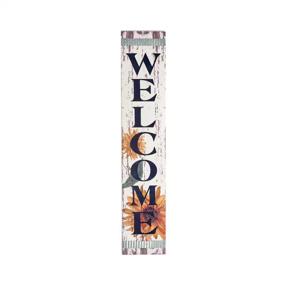 47 In. Home Decor Sunflower Welcome Sign
