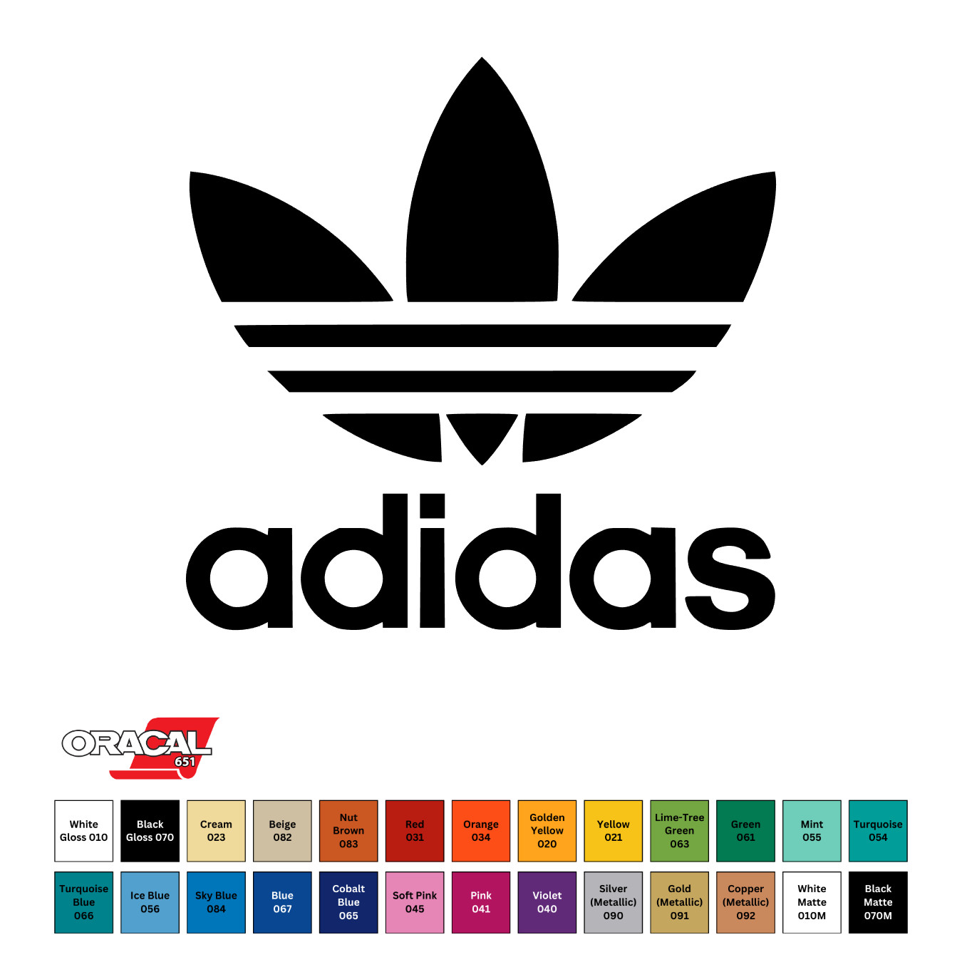 Adidas Logo Die Cut Vinyl Decal Permanent Sticker 2&Prime; to 12&Prime; CHOOSE COLOR
