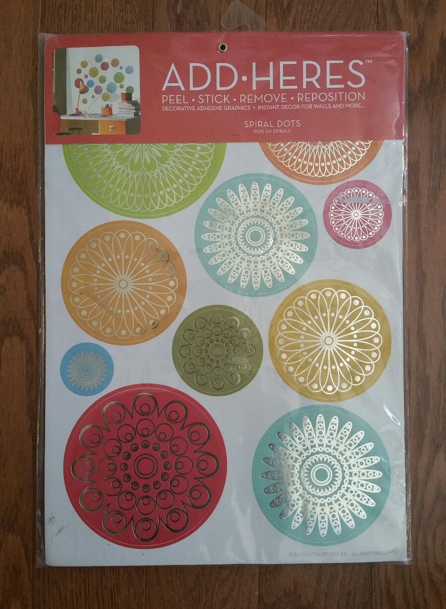 ADD HERES by Lot 26 Studio Spiral Dots Wall Decor Adhesive Stickers New 2 Sheets