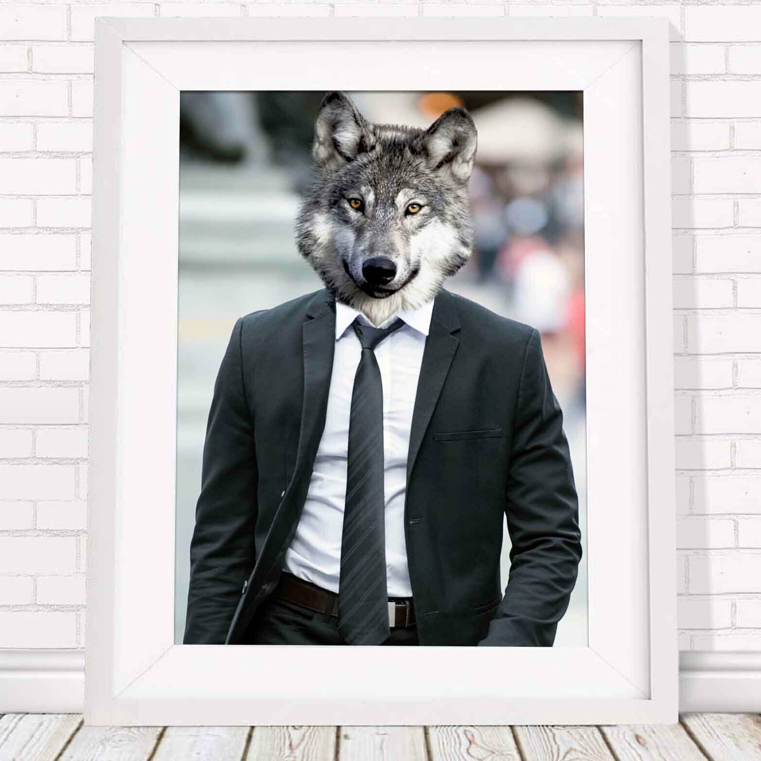 Wolf – Urban Jungle Street Wear Animal Poster Picture Print Sizes A5 to A0