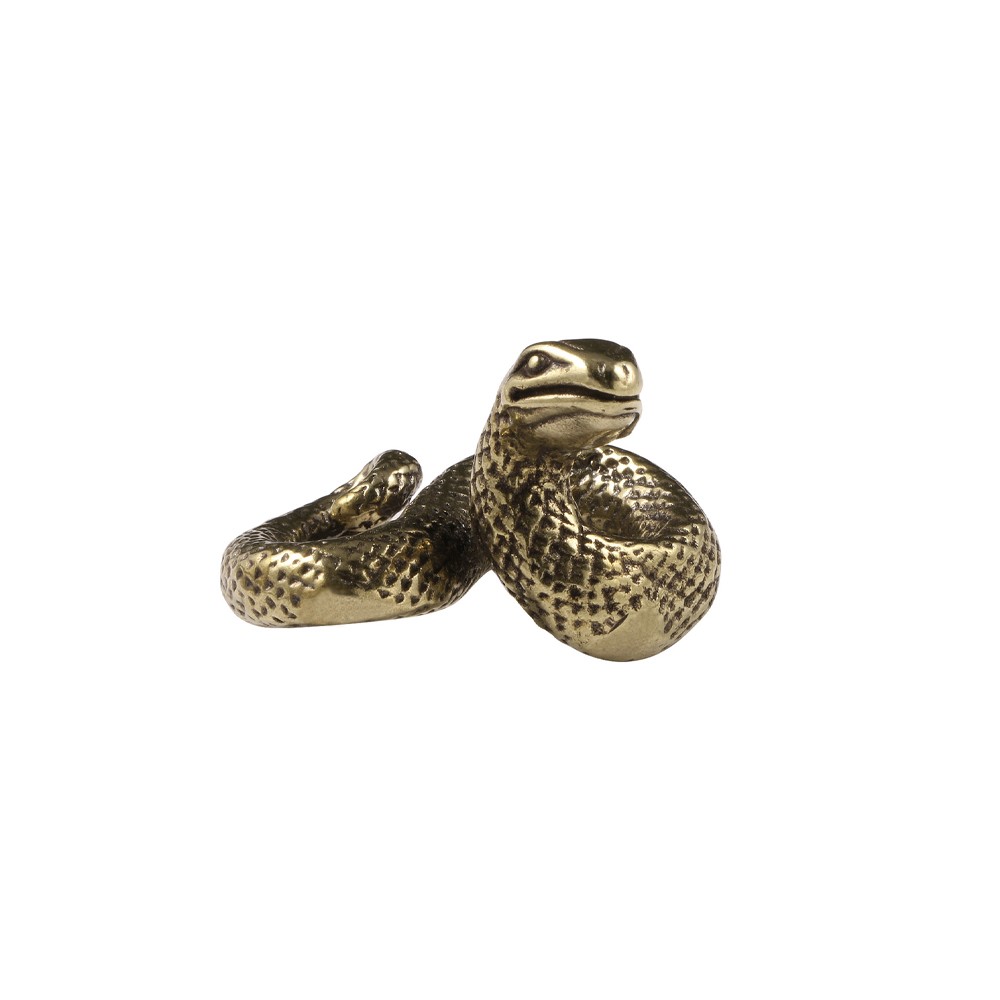 Solid Brass Snake Figurine Vintage Copper Statue for Garden and Home Decor