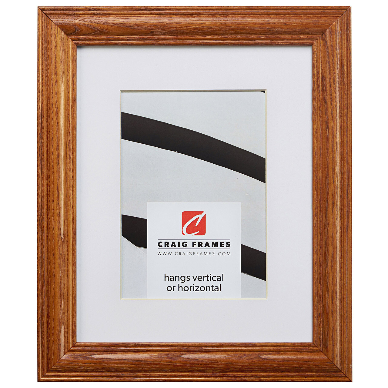 Craig Frames Wiltshire 440, 1.25&Prime; Mission Oak Brown Stain Wood Frame With a Mat