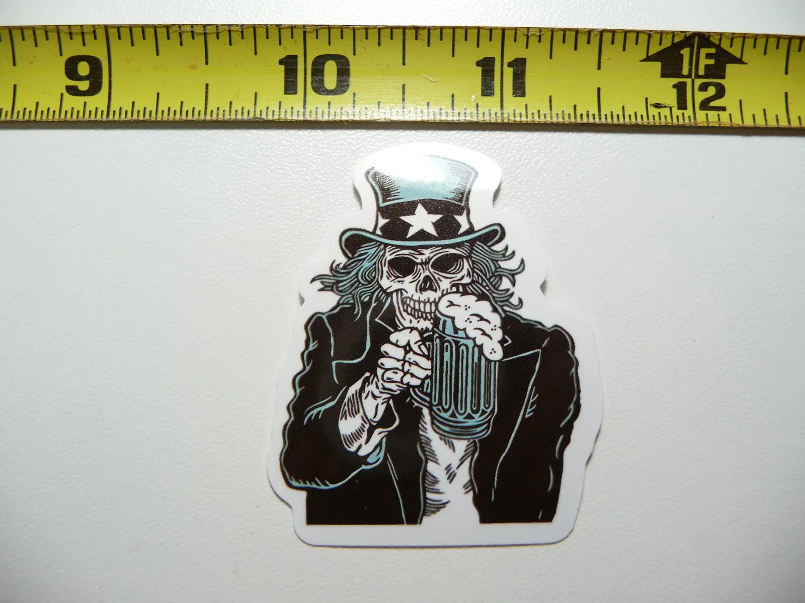 UNCLE SAM DRINKING BEER SMALL STICKER DECAL JOB WORK OCCUPATION FUNNY