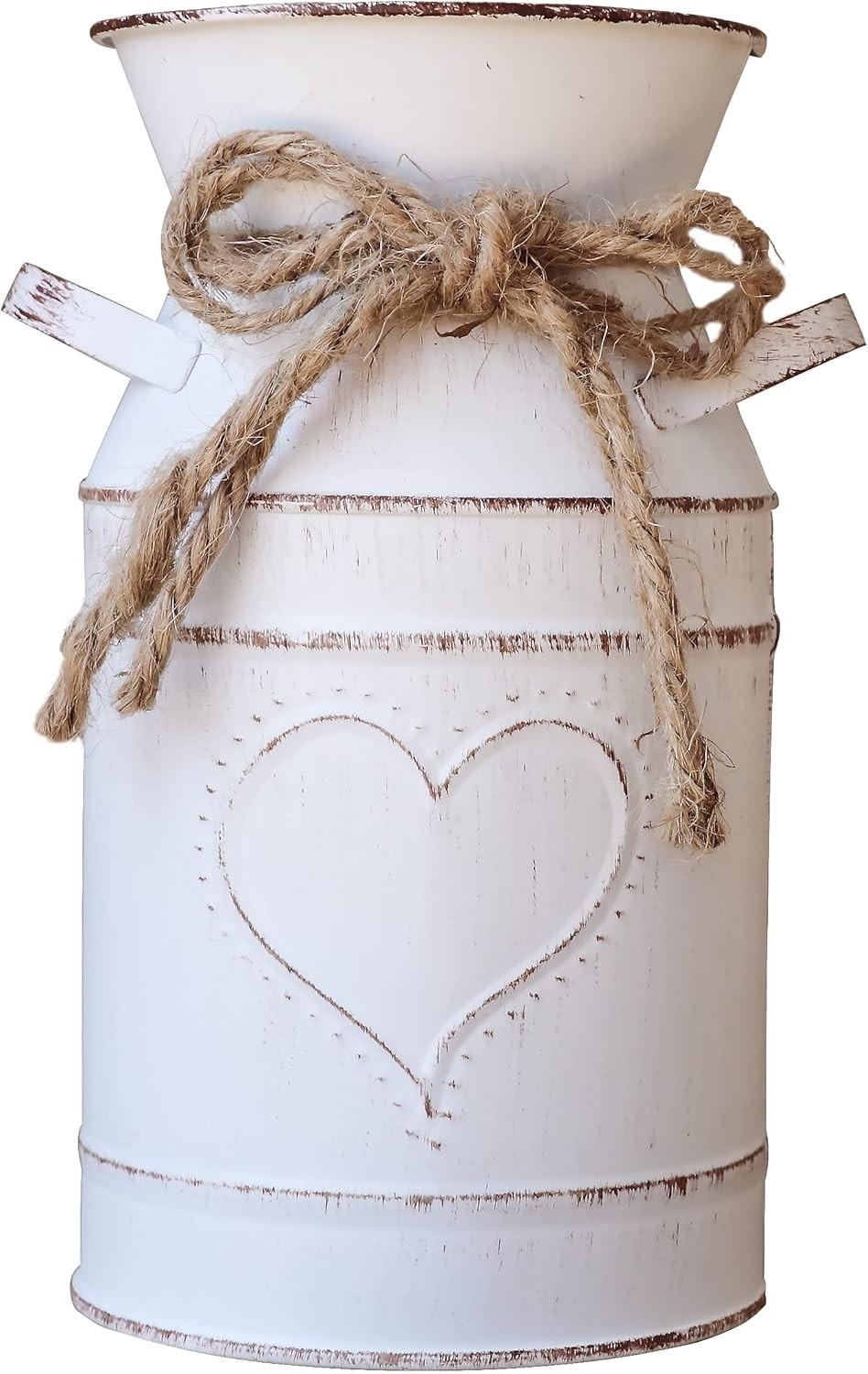 Elegant White Metal Vase for Home – Durable Rustic Decor for All Occasions