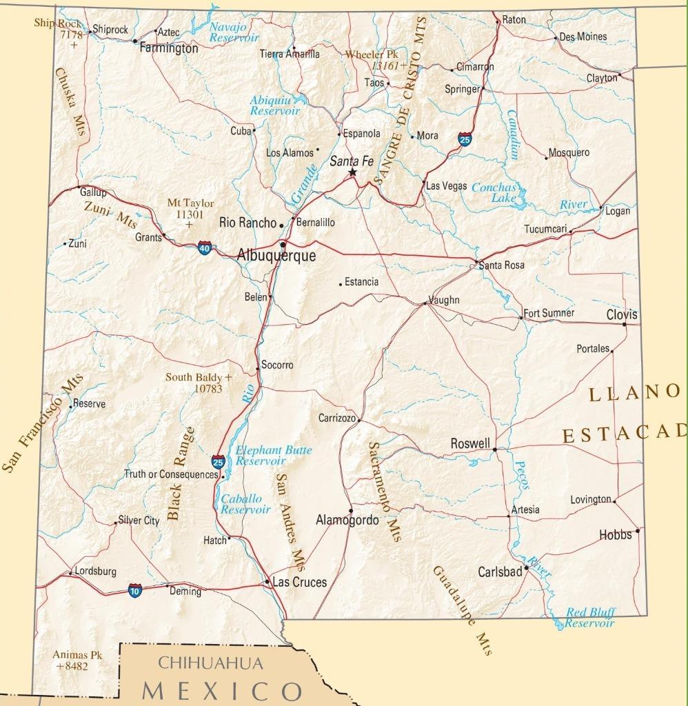 NEW MEXICO STATE ROAD MAP GLOSSY POSTER PICTURE PHOTO PRINT city highway 3389