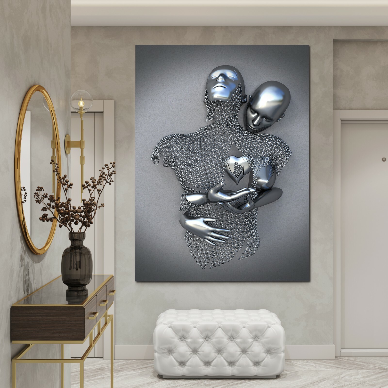 3D Effect Art – Love Heart CANVAS Wall Art, Modern Home Canvas, Ready to hands