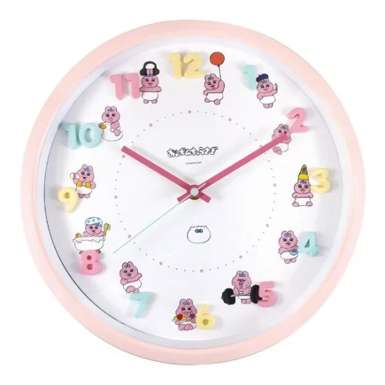 Opanchu Rabbit Icon Wall Clock Pink 12.6 x 12.6 x 2.1in 1749-201709 JAPAN NEW