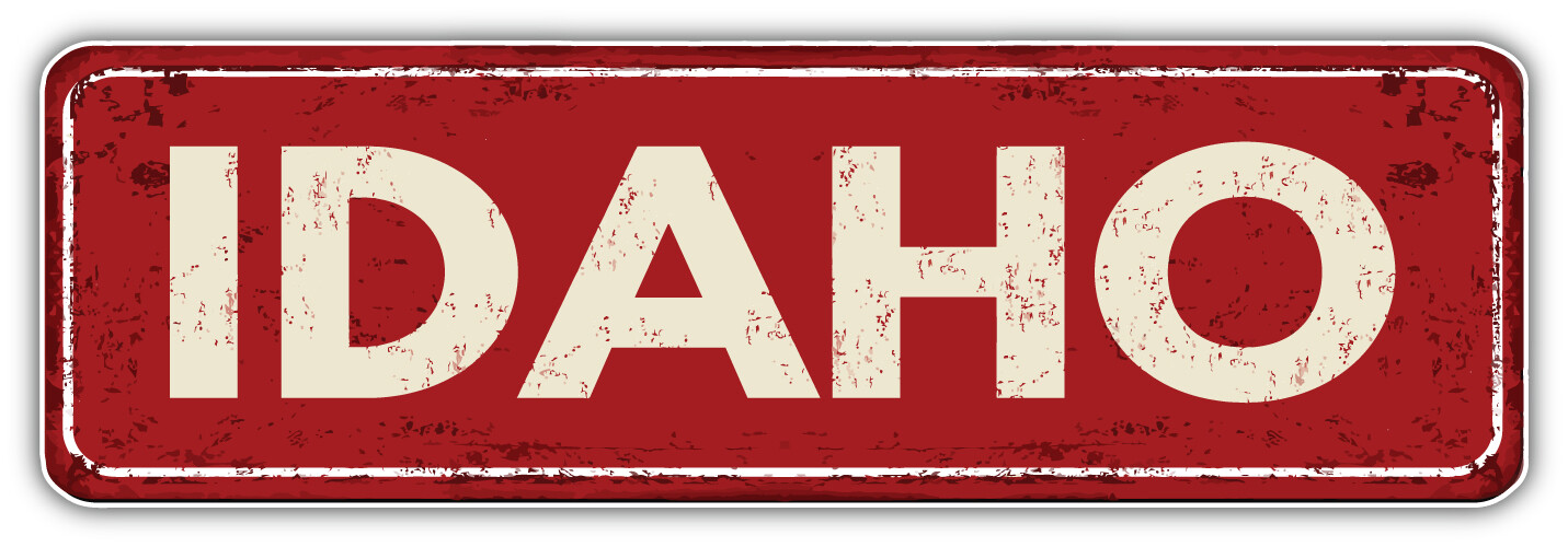 Idaho USA State Grunge Retro Red Emblem Car Bumper Sticker Decal  »SIZES »
