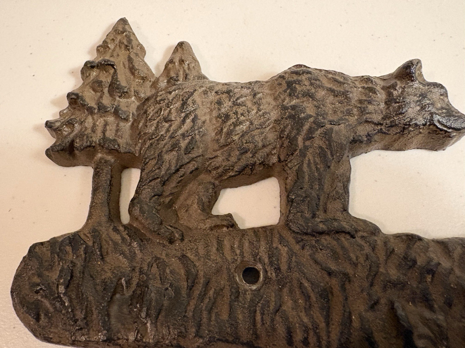 Bear with Hooks Cast Iron Coat Rack