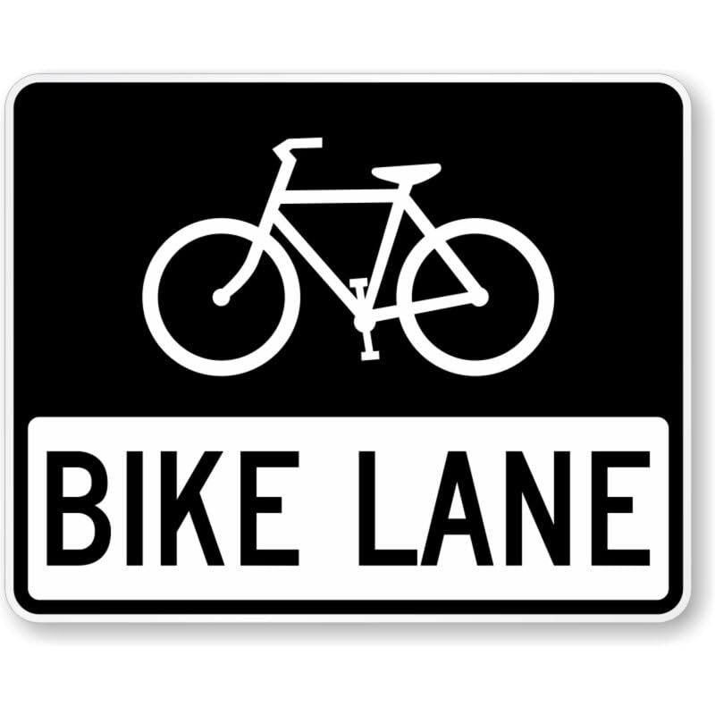Bike Lane Aluminum Weatherproof 8&Prime; x 12&Prime; Sign