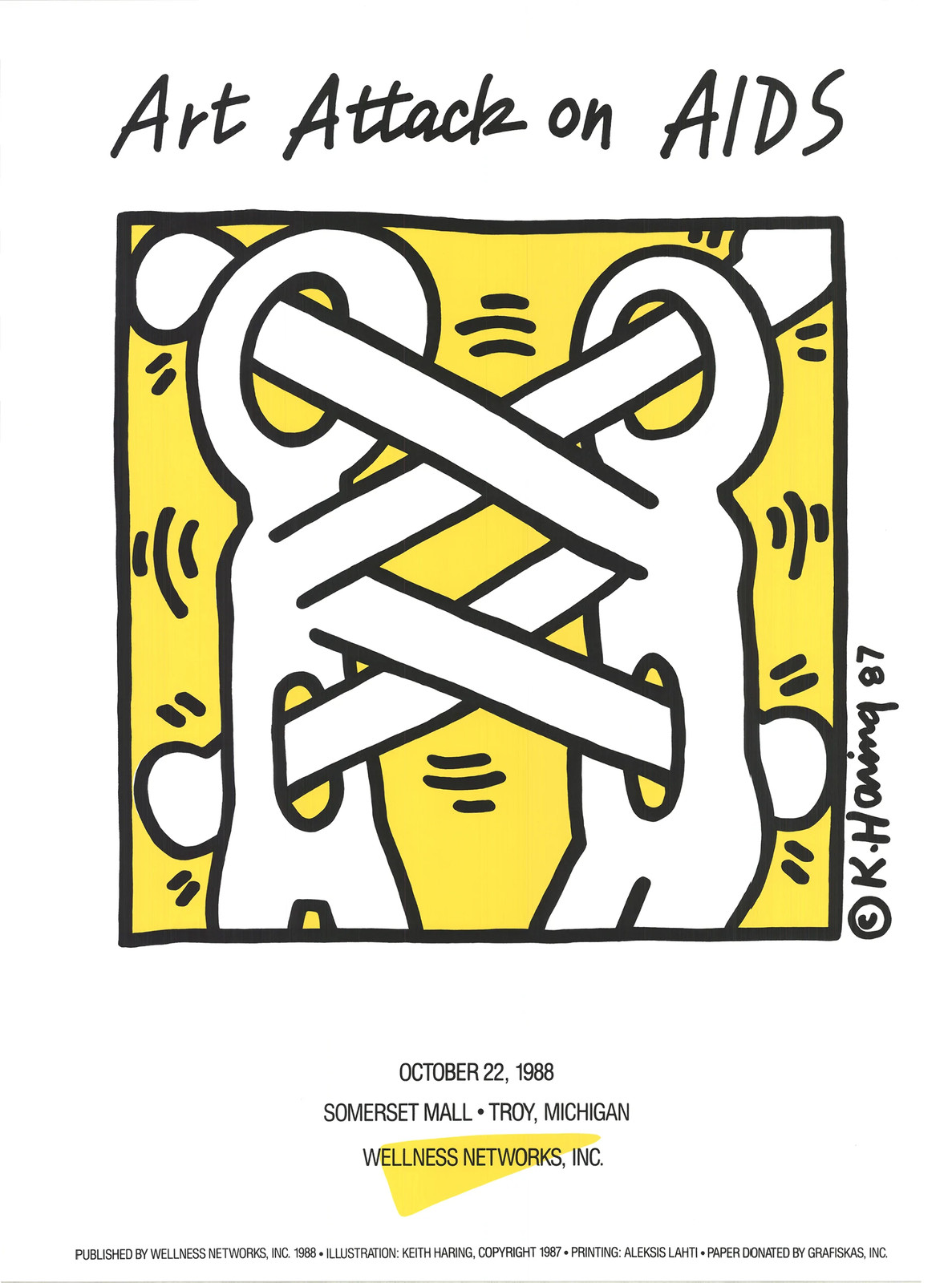 KEITH HARING Art Attack on AIDS, 1988