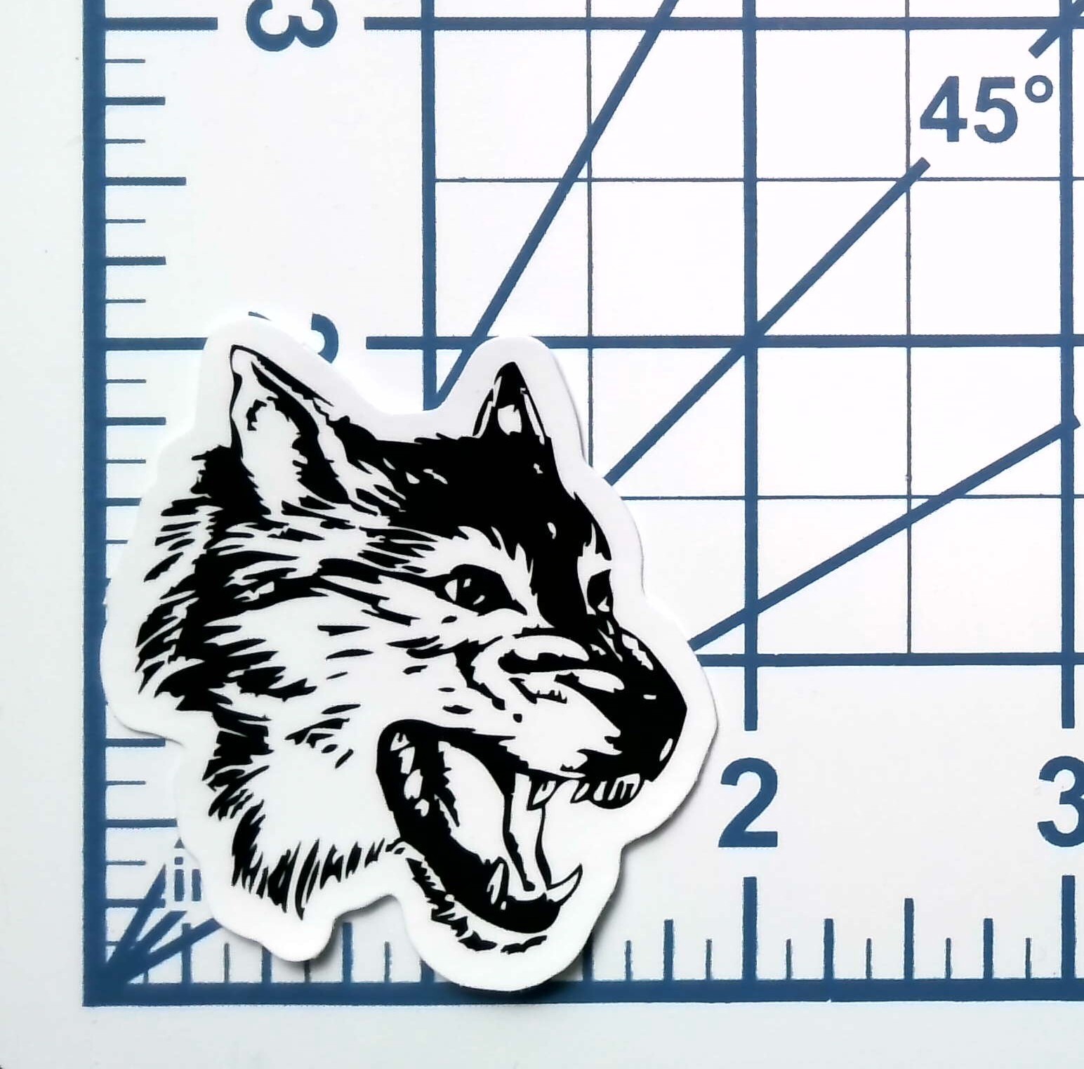 Aggressive Wolf Head Die Cut Vinyl Sticker Snarling Predator Wildlife Journal