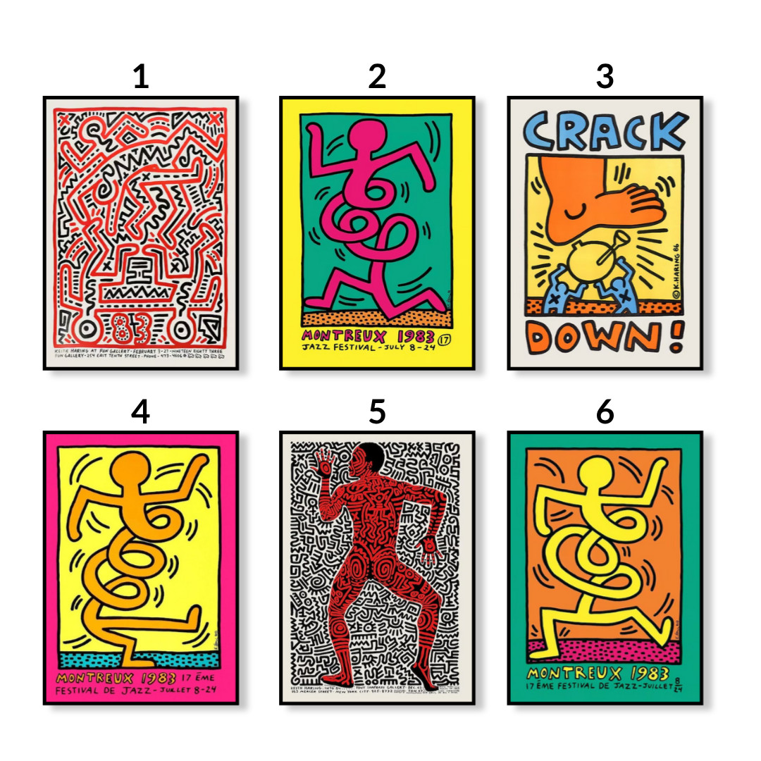 Modern Exhibition Print, Keith Haring Mural Art Poster, Home Decor
