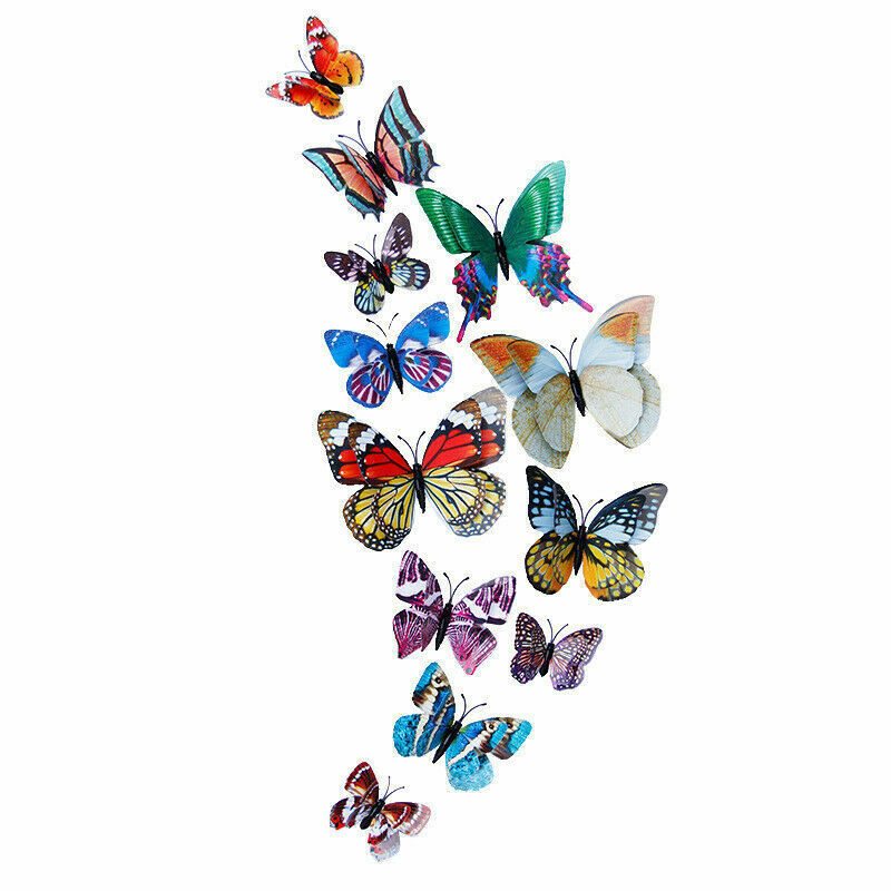 12pcs 3D Glow in The Dark Butterfly Stickers Decal Wall Decals Home Decor Magnet