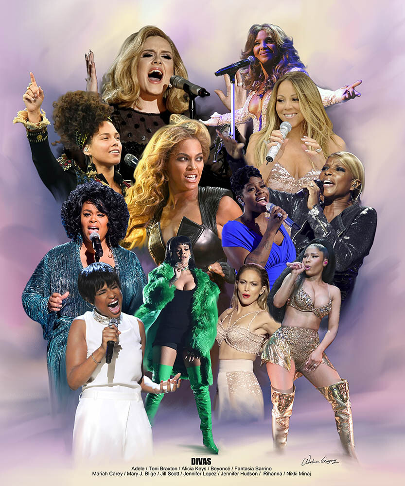WISHUM GREGORY – DIVAS – ART PRINT POSTER 20&Prime; X 16&Prime;(B-3163)