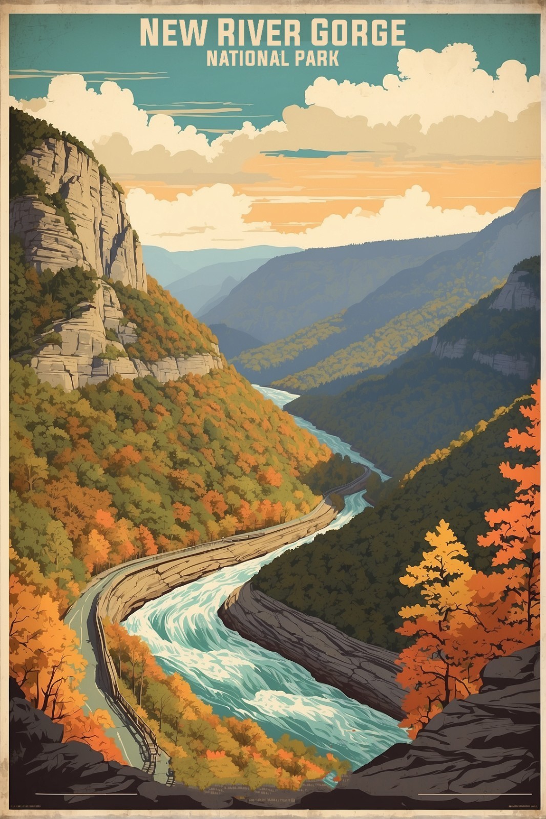 New River Gorge National Park Poster Premium Photo Print Wall Art 4 Sizes
