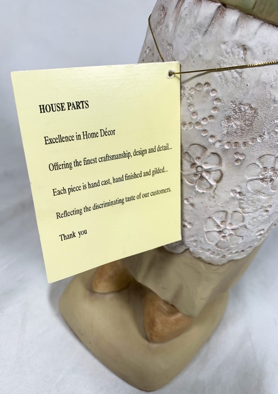 NEW Home Parts Inc 15” Mrs Buttercup Pig Resin Chef Female Statue Bowl Farmhouse