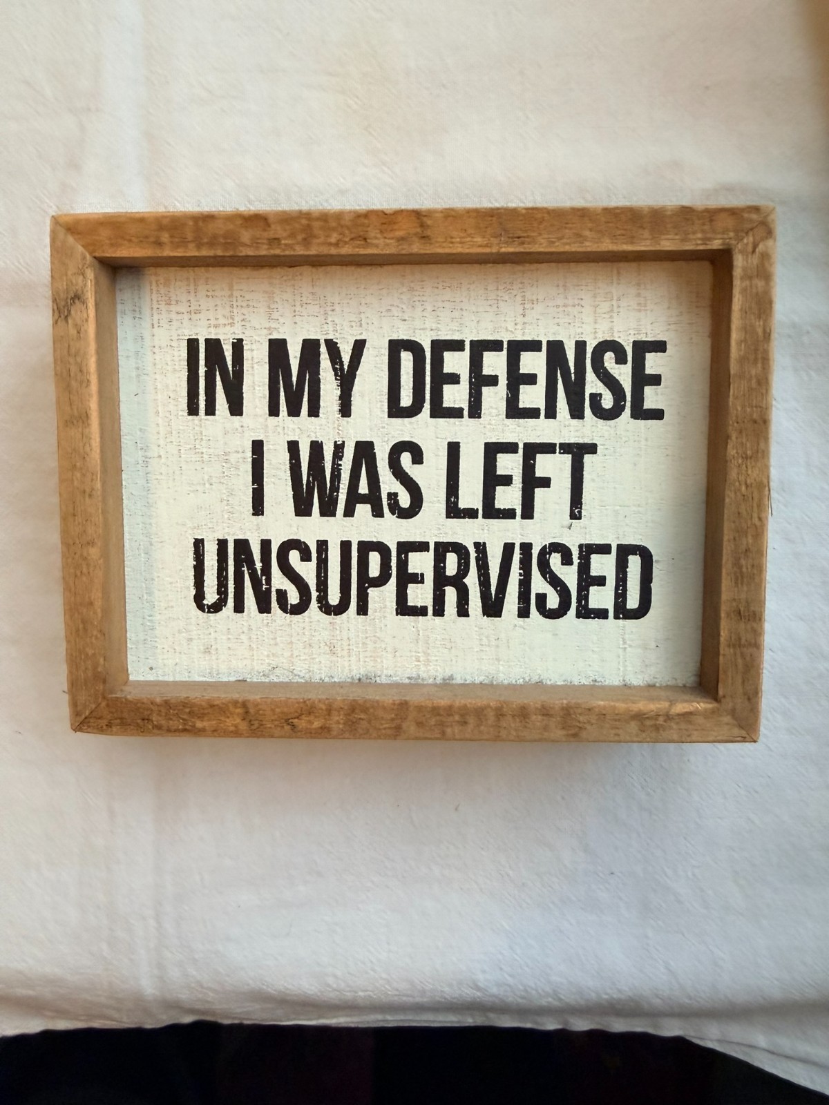 Farmhouse funny wood sign 6&Prime; x 4.5&Prime; x 1.5  » deep in my defense i was left