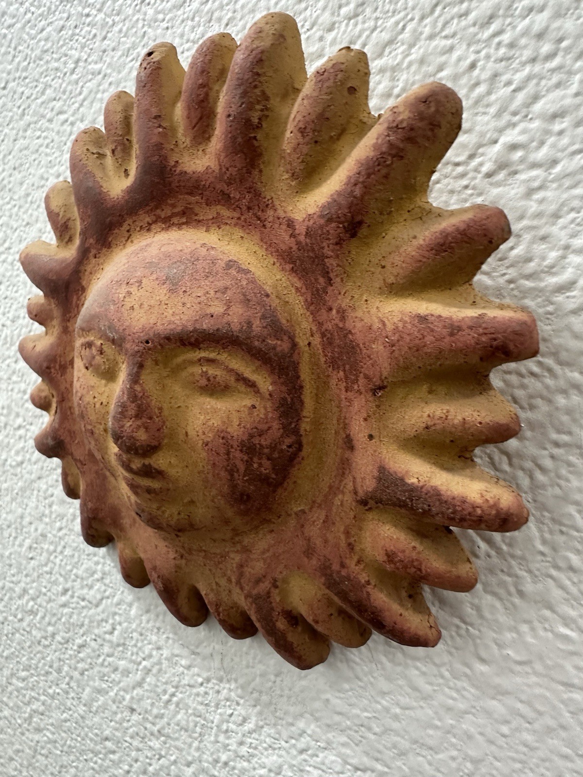 Celestial 3D Anthropomorphic 6” Sun Face Wall Hanging Southwest Design