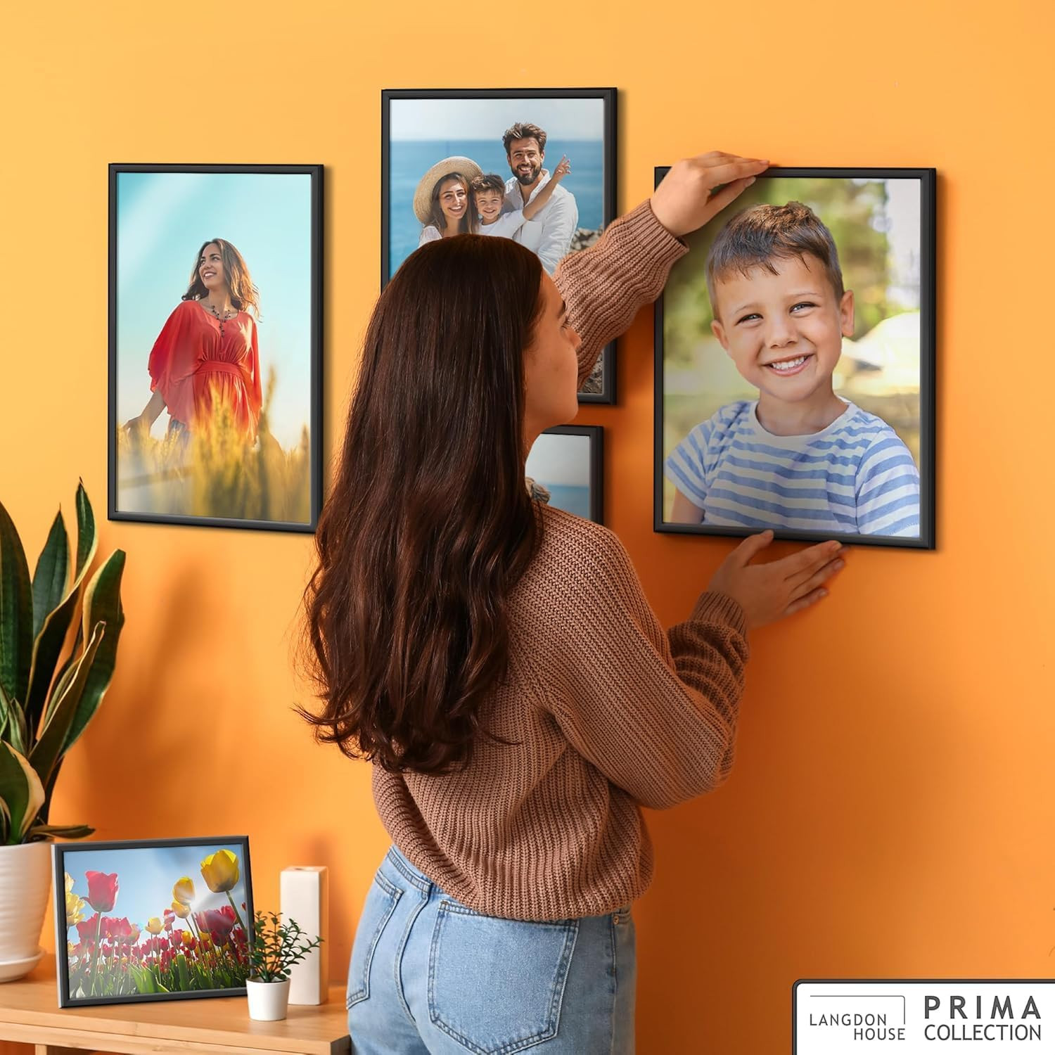 11×14 Black Picture Frames – 24 Pack Modern Slide-In Wall Mount Frames