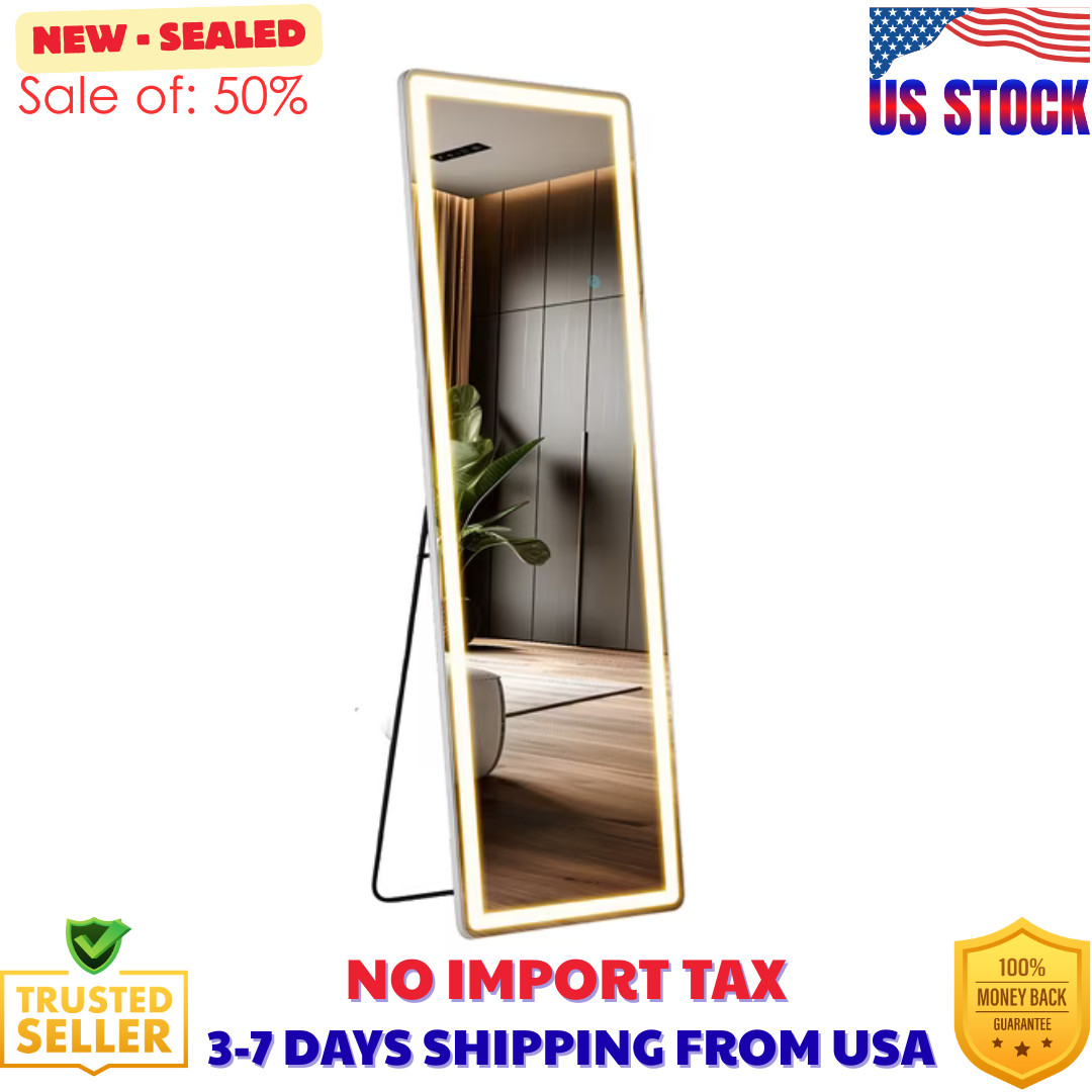 Full Length Mirror with LED Lights, 16×60&Prime; Lighted Full Body Floor Mirror
