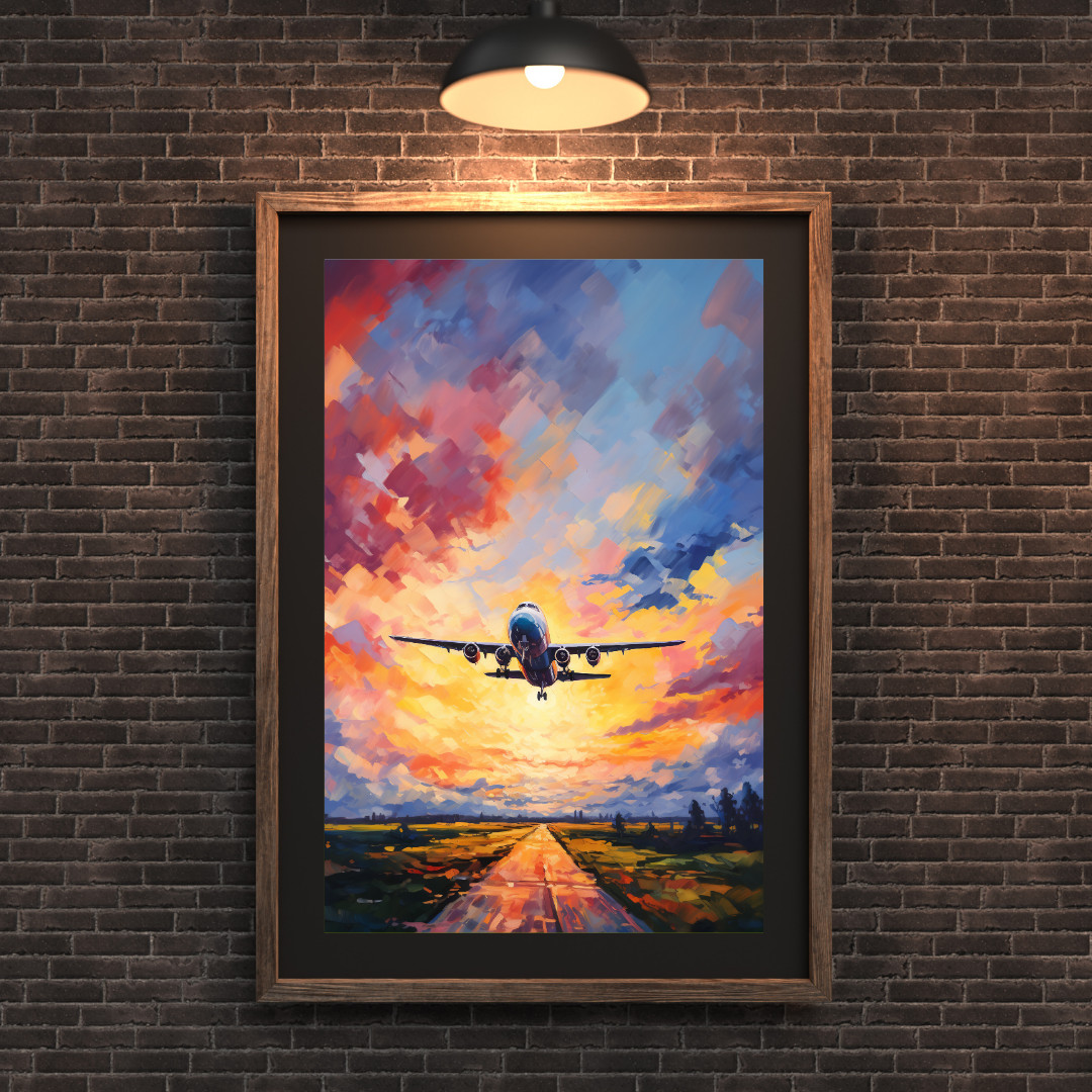 Colorful Sunset Road Wall Art Print | Modern Landscape Canvas & Fine Art