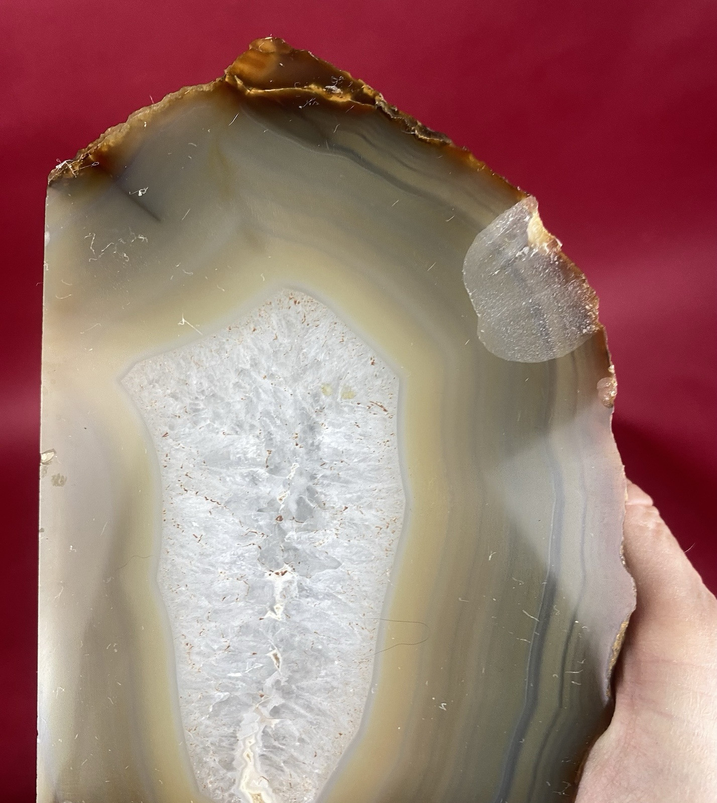 Geode Bookends 5 1/2” 7 Pounds Polished Thunder Eggs AS IS