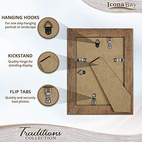 Chestnut Brown Picture Frame, Rustic Wood Pattern, Lightly Distressed 5×7 1