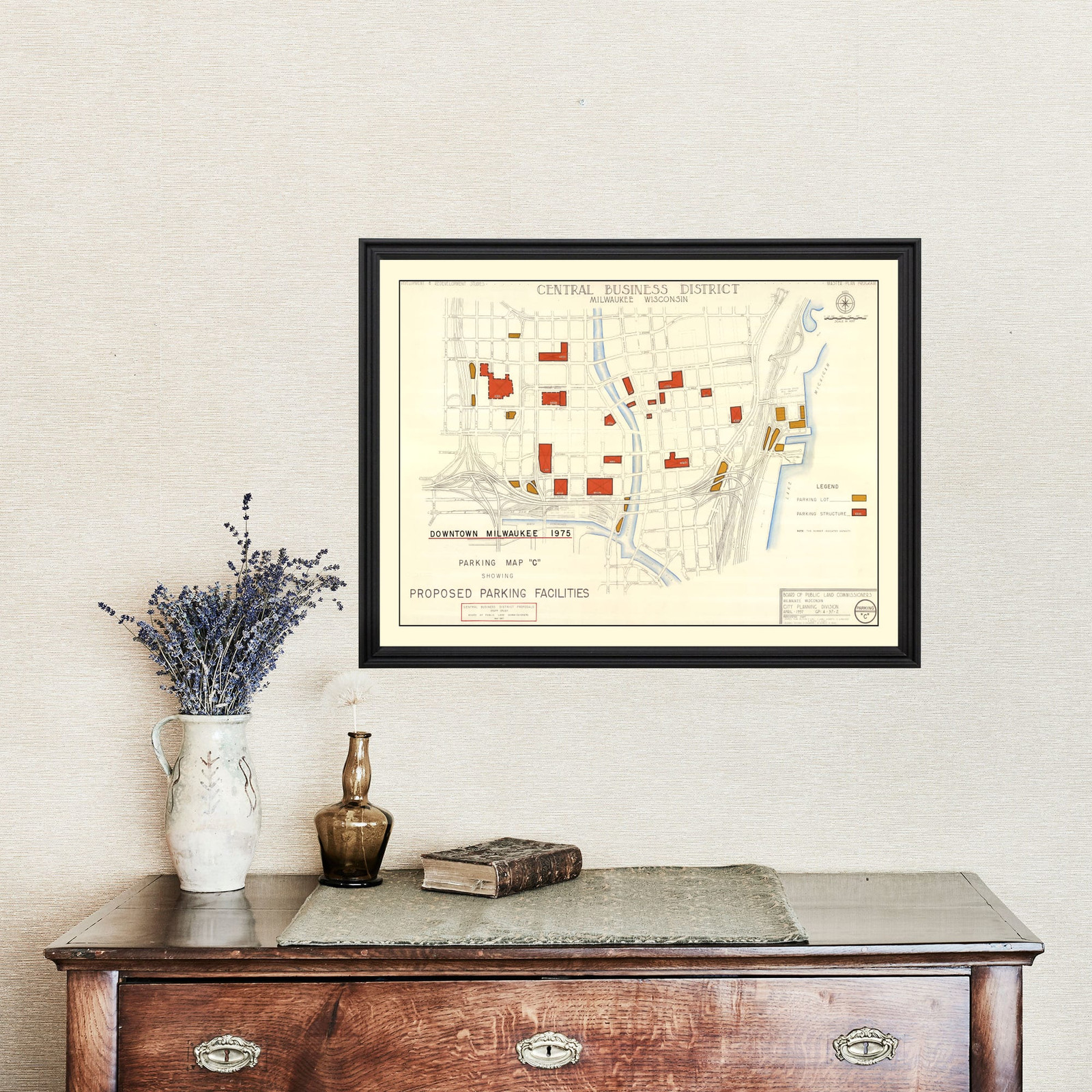 Old Map of Milwaukee, WI 1957 – Vintage Milwaukee Wisconsin