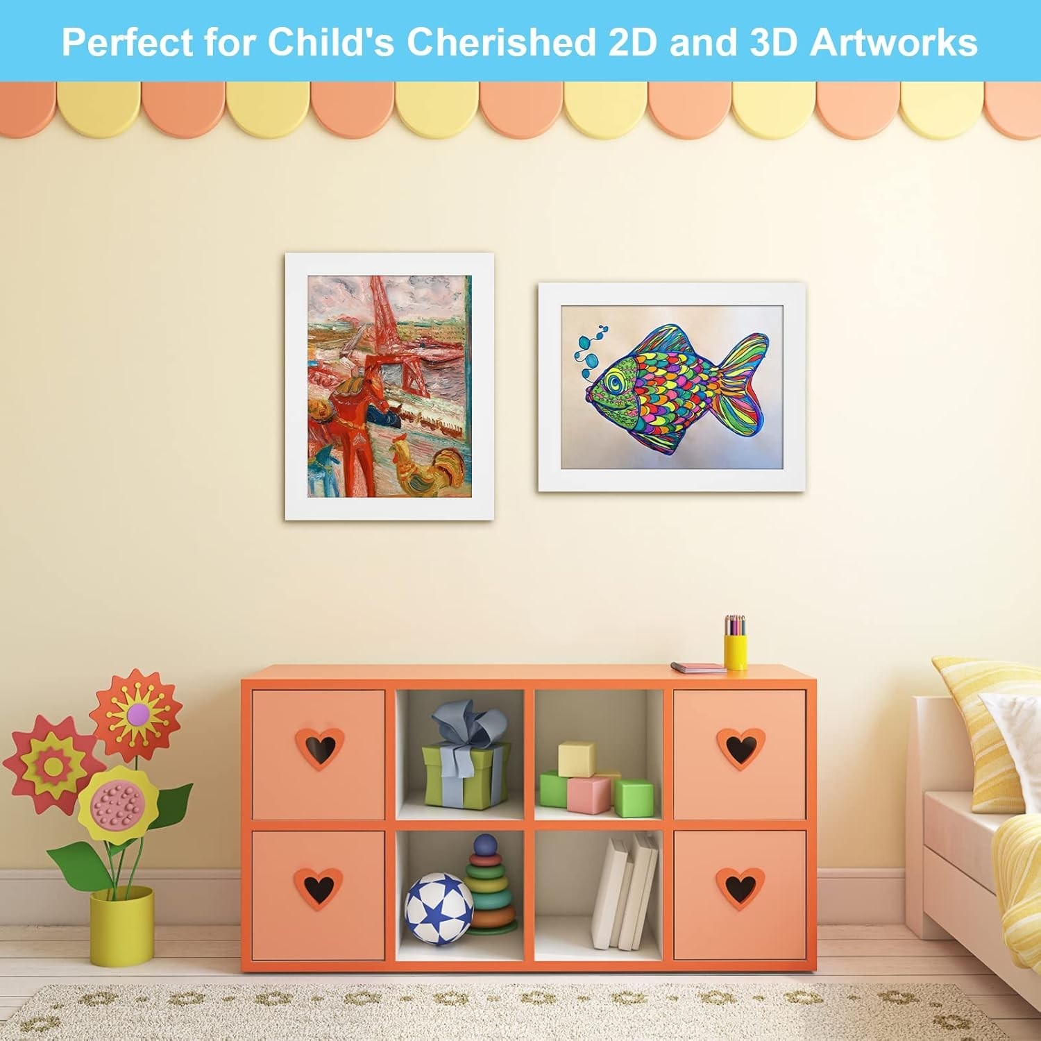 Versatile 9×12 Front Opening Artwork Frames for Kids – Magnetic & Changeable