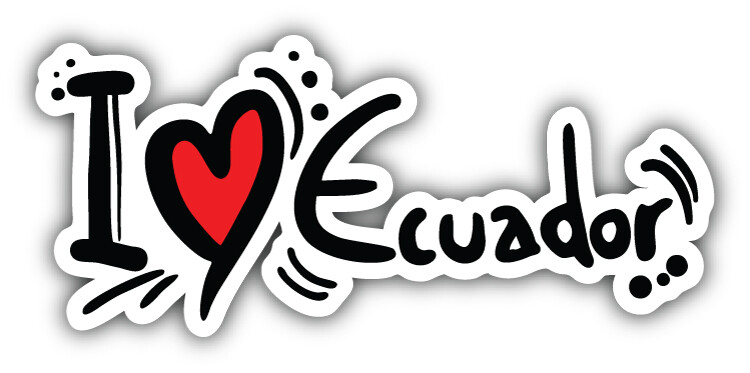 I Love Ecuador Slogan Art Decor Car Bumper Sticker Decal
