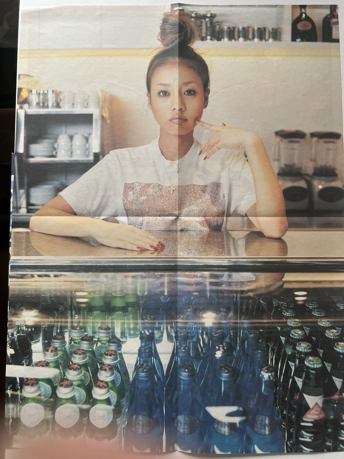 BAPE Poster Cafe Girl Swarovski Tee Camo A Bathing Ape