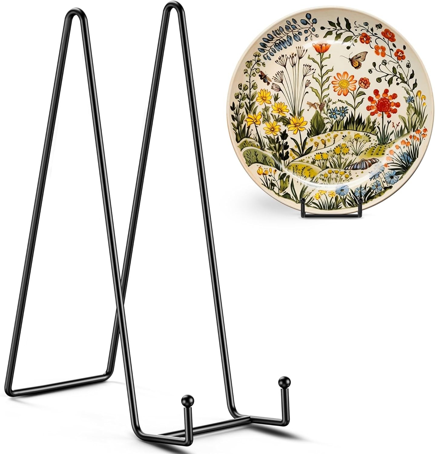 4 Pack 12 Inch Large Plate Stands/holder for Display – Metal Picture Frame Holde