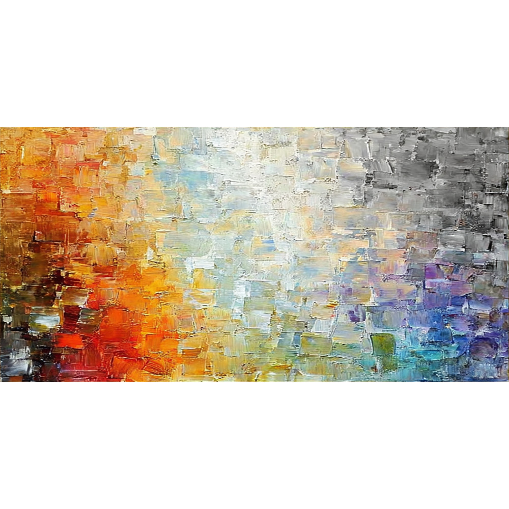 Hand Painted Oil Painting on Canvas Abstract Home Decor Orange 24*47in